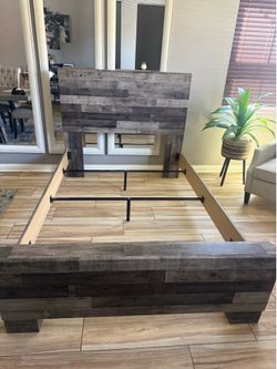 Full Size Rustic Farmhouse Panel Bed Frame