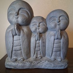 Lucky Japanese Jizo Family Buddha Statue Garden yard Sculpture Luck