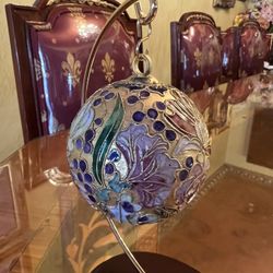 1 Vintage Cloisonné LARGE Christmas Ornament 4 inches tall 3D No Stand