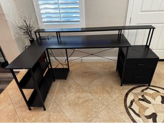 Office desk with LEDs