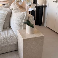 Enez Travertine Modern End Tables