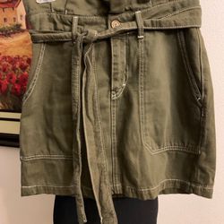 Free People Army Green Cargo Skirt Size 4