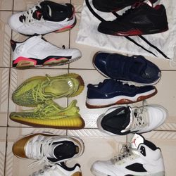 8 Pairs Of Jordans 8.5  1 Pair Yeezy Size 9