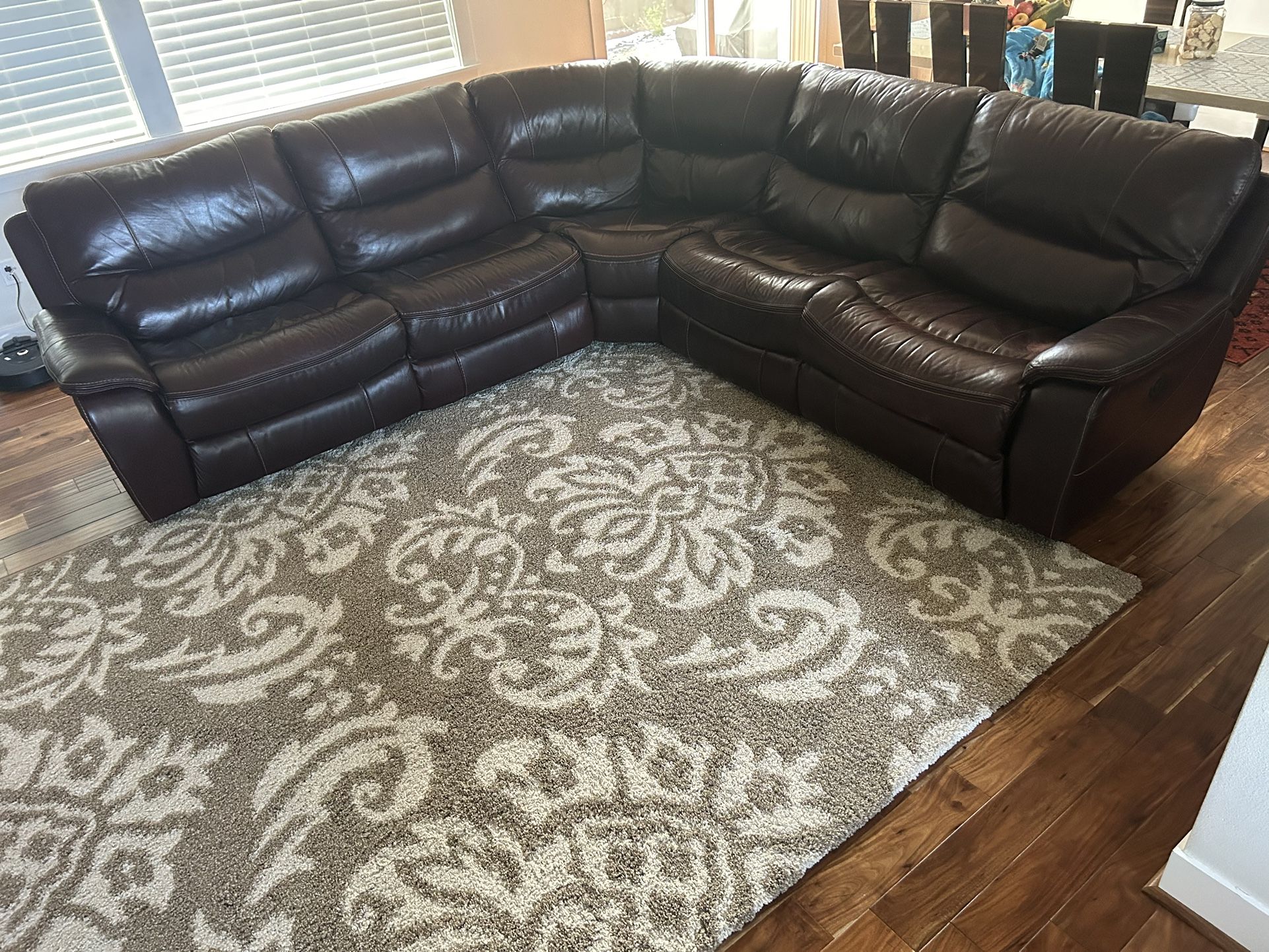 Burgundy Power Reclining Sectional