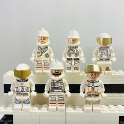 Space Astronaut Crew 6pc Minifigure Set LEGO Compatible