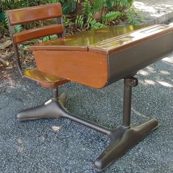 Antique Vintage Wood Metal Mid Century Modern MCM Ten-Twenty School Desk Swivel Chair Childrens Childs Preschool Elementary Middle 004 sofa couch bed