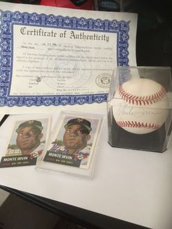 HOF Monte Irvin Autograph Ball and Card