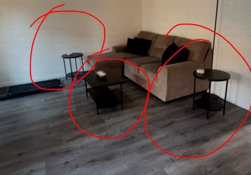 Black Round Side Tables & Coffee Table Set of 3