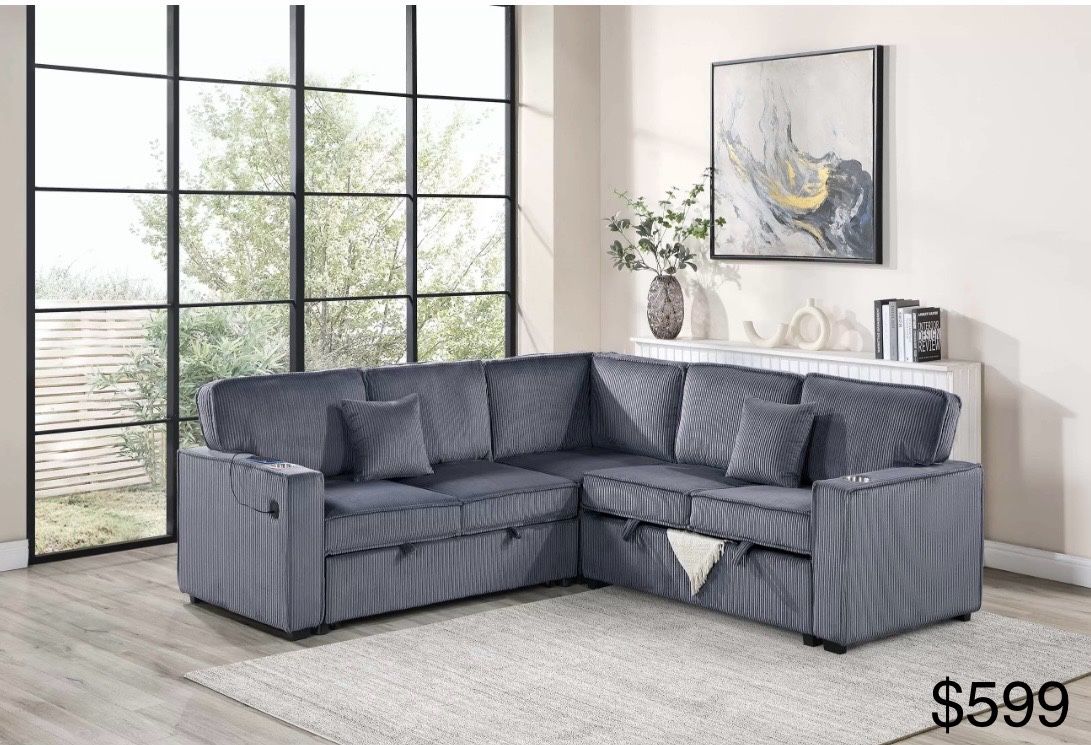 Corduroy Sectional Sleeper