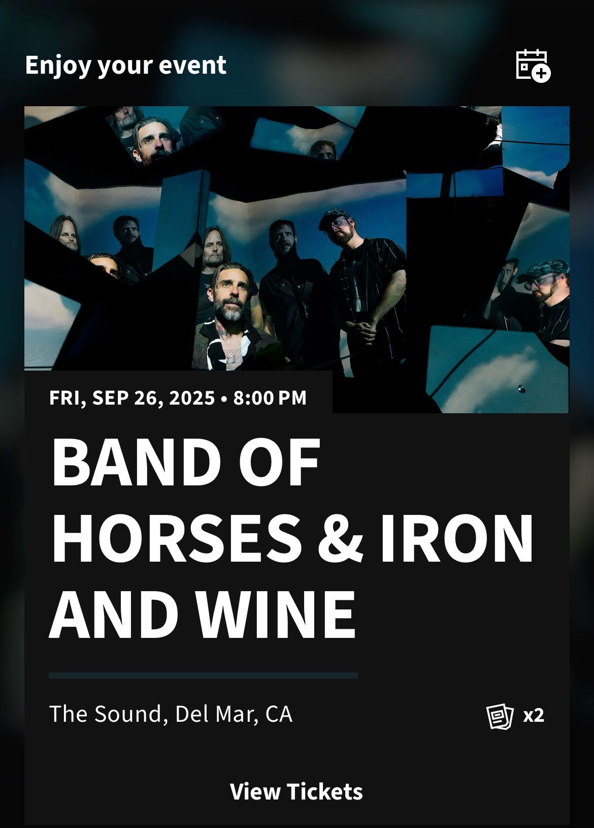 Tickets For Sale - Band Of Horses/Iron And Wine