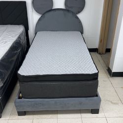 Twin Size Mattress With Bed Frame!!