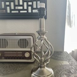 Small Lamp With Brushed Metal Finish