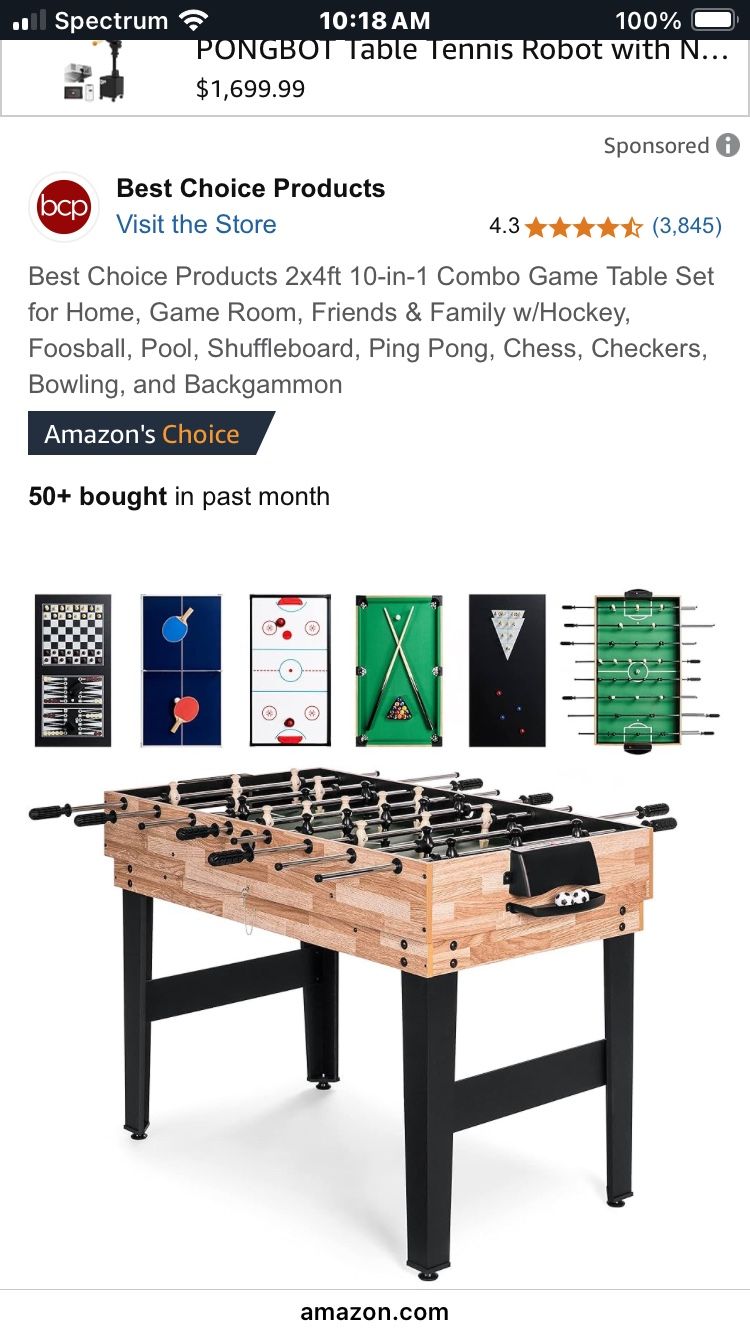 10 In 1 Game Table 