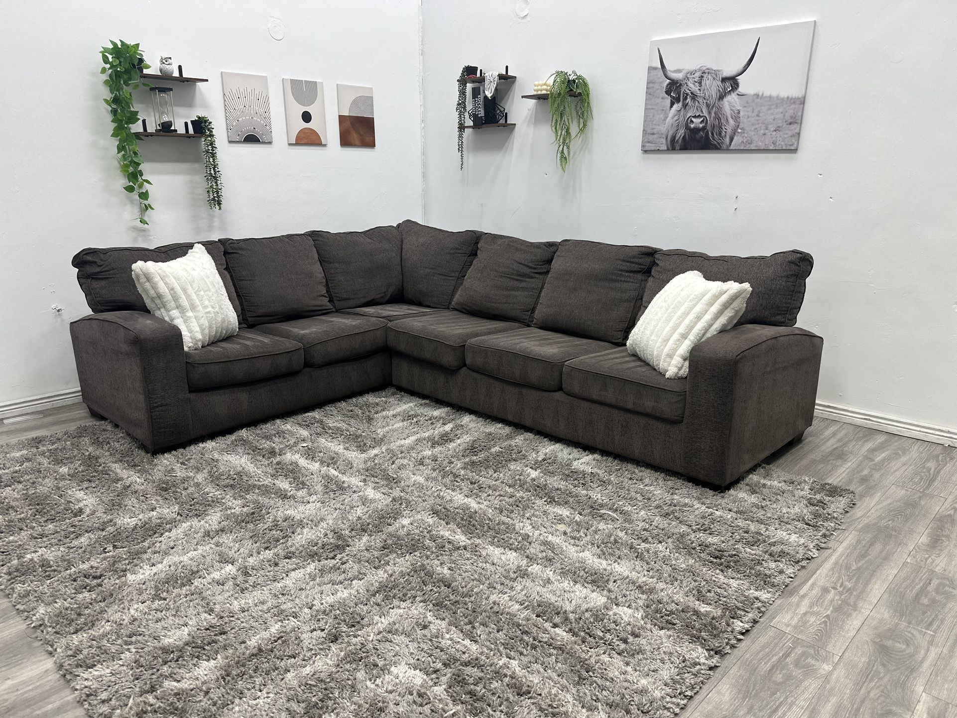 Grey Sectional Couch - Free Delivery 