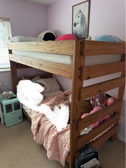 Solid Wood Twin Bunk Bed Frame