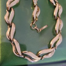 Stamped JJ Two-tone Necklace Vintage