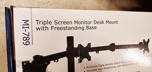 Three Screen Computer Monitor Desk Mount
