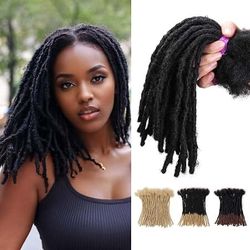 DAIXI 0.24Inch Thickness 14 Inch 30 Strands 100% Real Human Hair Dreadlock Extensions