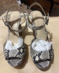 Marc Fisher Snakeskin Platform Heeled Sandals