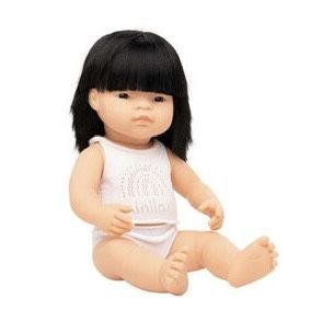 Miniland Asian Baby Girl Doll 15”