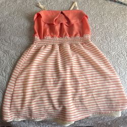 Striped Orange Dress Xs 