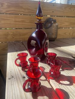 Vintage Glass Decanter Set
