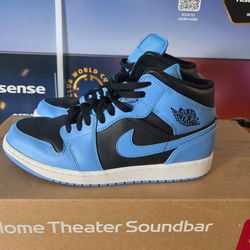 {$80} Nike Air Jordan 1 Mid sneaker in the "University Blue Black"