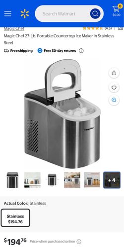 Ice Maker: Magic Chef Portable Countertop Ice Maker in Stainless Steel