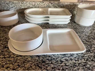 BIA Cordon Bleu Soup Bowls and Sandwich Trays, Lot of 4 sets