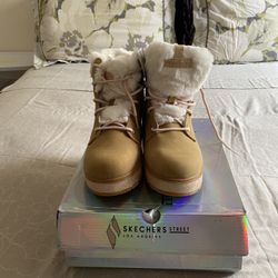 Skechers Street,Boots,Beige,4