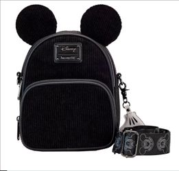 Loungefly Mickey corduroy mini backpack And Crossbody New With Tags