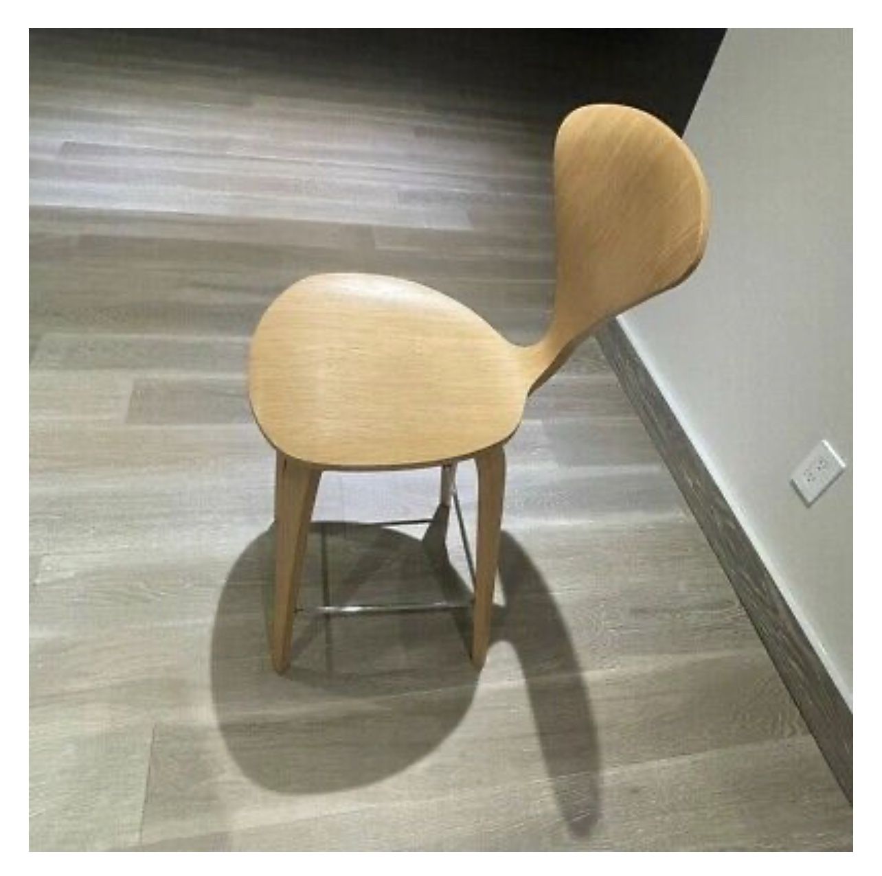 Cherner Wood Leg Stool by Norman Cherner, Counter Height, White Oak Rift Cut Furniture