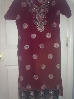 Brown and gold large size dress