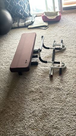 Folding weight bench & pull up chin up bar gym exercise