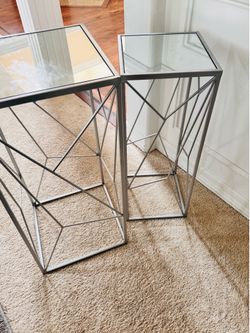 Silver side tables