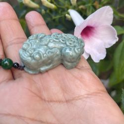 Jade Carved Pendant Necklace 