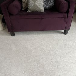 Purple Velvet Storage Bench