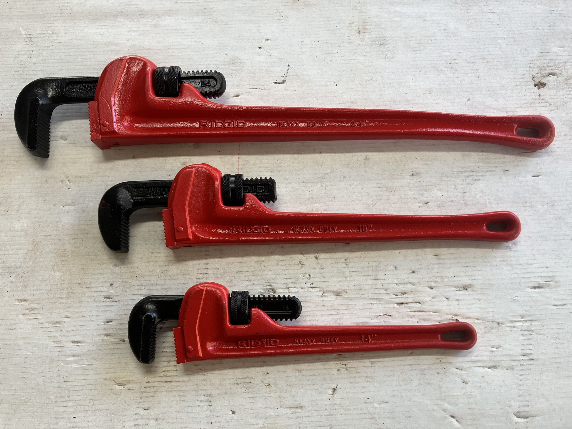 Rigid Pipe Wrenches - Set Of Three