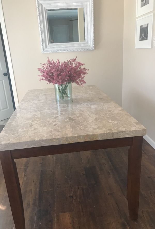 Beautiful Dining Table Solid Wood And Marble Top Furniture In El Beautiful Dining Table Solid Wood And Marble Top Furniture In El Cajon Ca Offerup