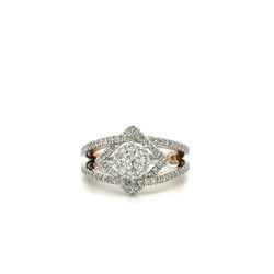 14kt Two Tone Gold Diamond Ring 2 Tier Round Cluster Square 1ctw Size 7 4.85grams 153828 17