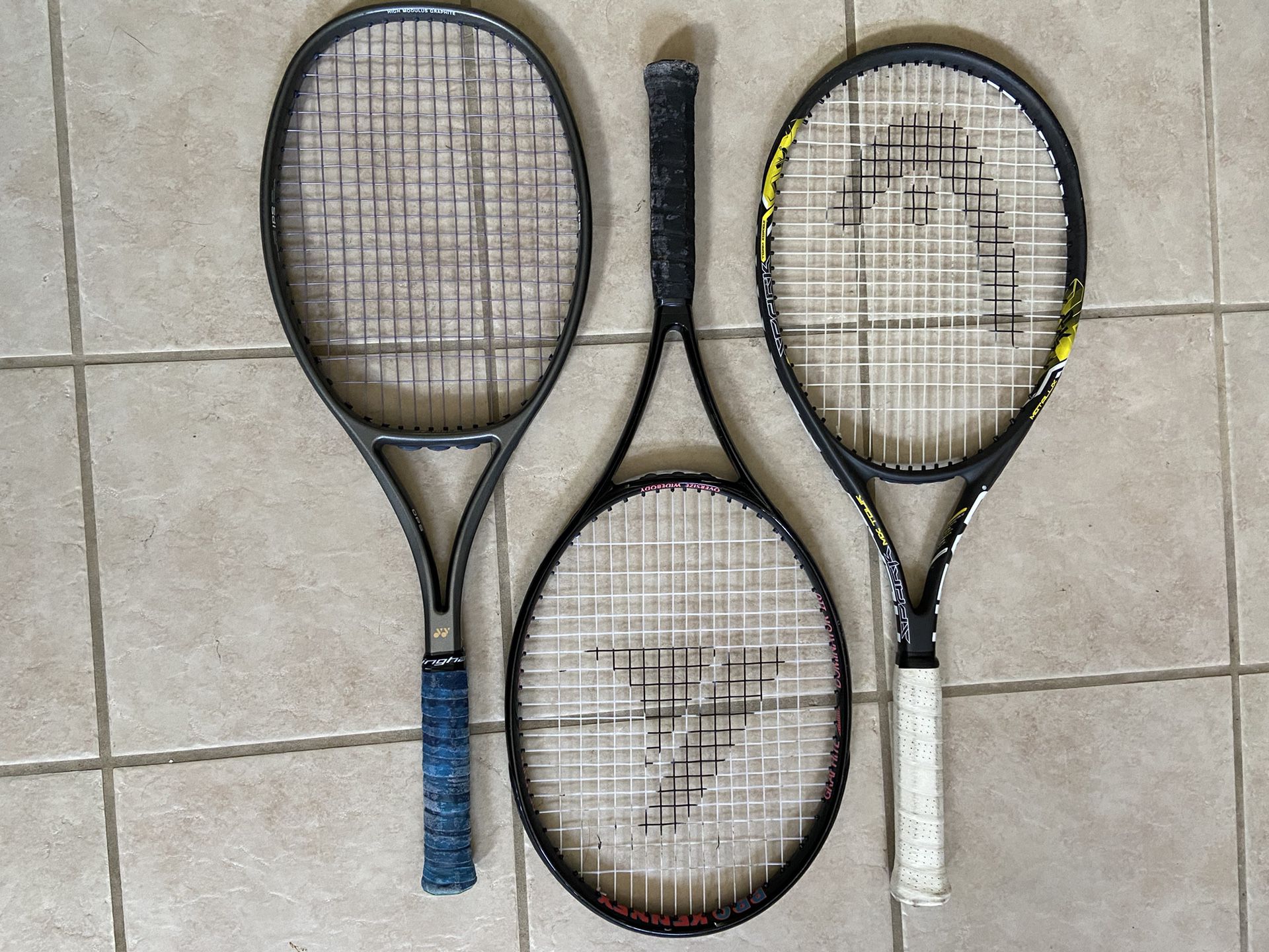 Tennis Rackets Lot 3 Yonex/ Head/Kennex