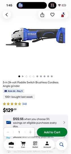 Kobalt Angle Grinder - Never Used