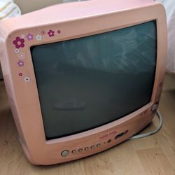 Vintage Hello Kitty CRTV Hello Kitty Pink 13" Vintage CRT TV KT2113