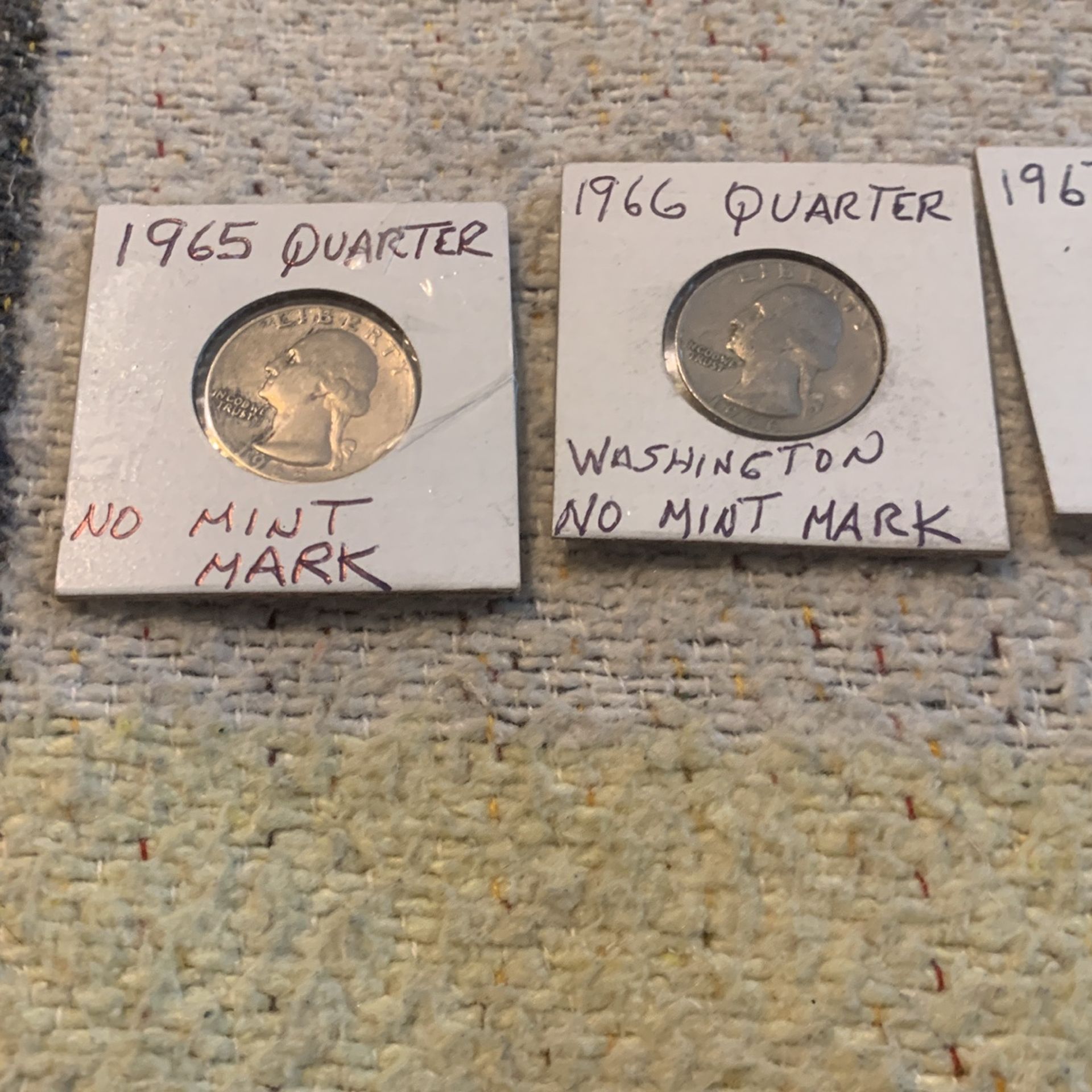 Quarters Coin 1965, 1966 And 1967