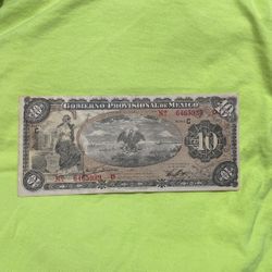 Billete Rebolucionario 10 Pesos 1914 🇲🇽 Gobierno Provisional De Mexico