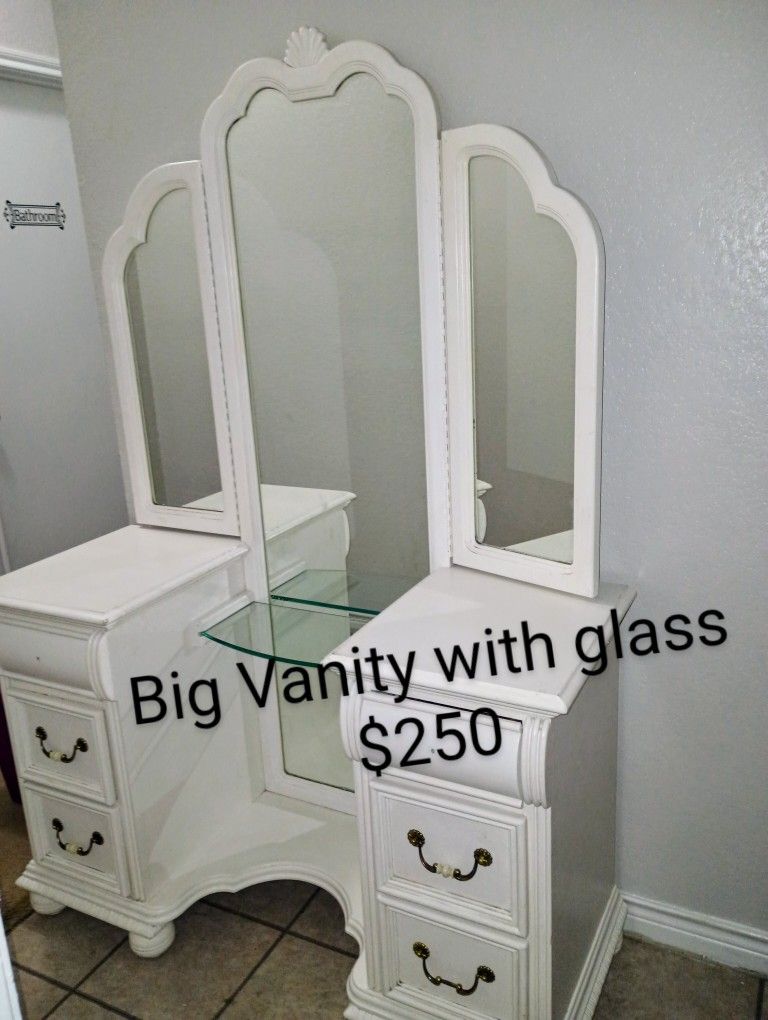 Antique Big Vanity And shelf