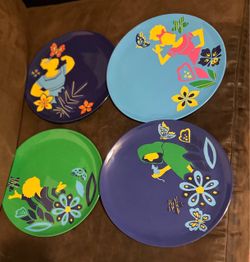 Set of 4 Colorful Decorative Plates