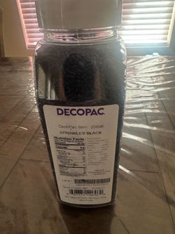 DecoPac Black Sprinkles | Extra Large 26oz Pack | Cake Sprinkle Mix, Fancy Sprinkles For Cake Decorating, Handheld Container, Candy Sprinkles,it’s ava