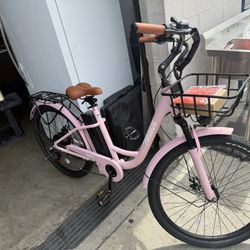 Viribus 26" 500W Electric Bike Front Suspension for Men Women Seniors with 48V 13Ah Battery, Pink