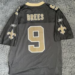 NFL Drew BREES # 9 New Orleans Saints Black Reebok Jersey - Men Medium 
